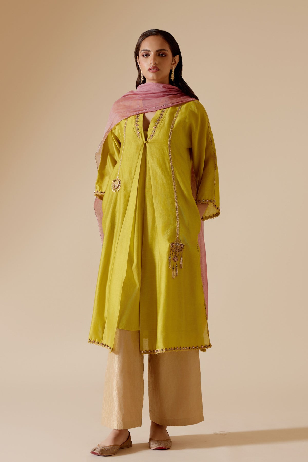 Ambreen Yellow Kurta Set