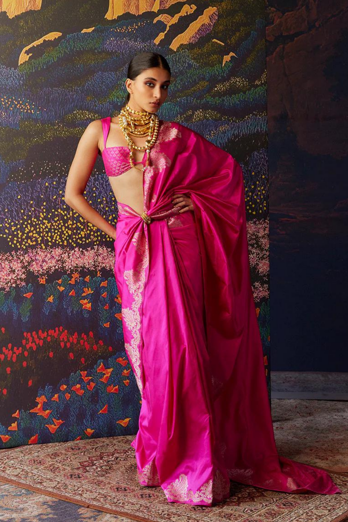 Handwoven Pink Silk Saree