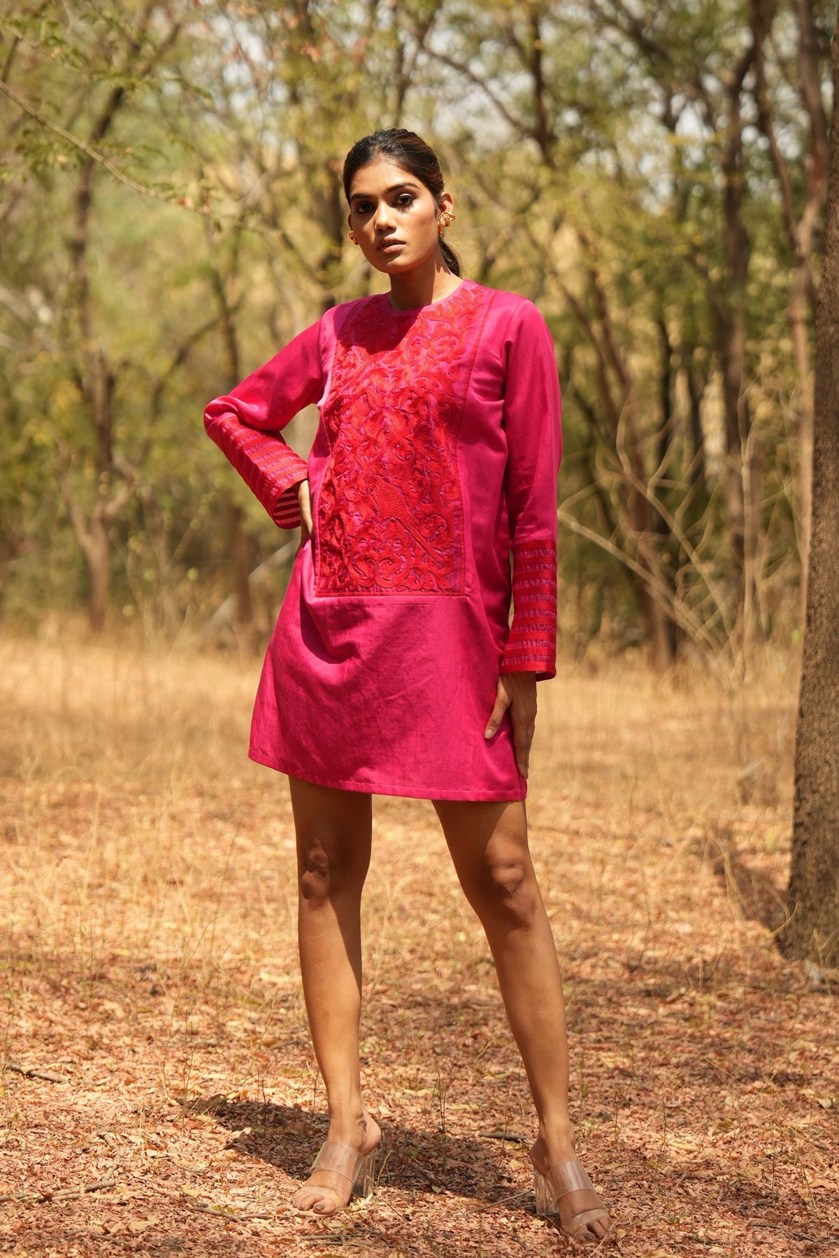 Pink Embroidered Dress