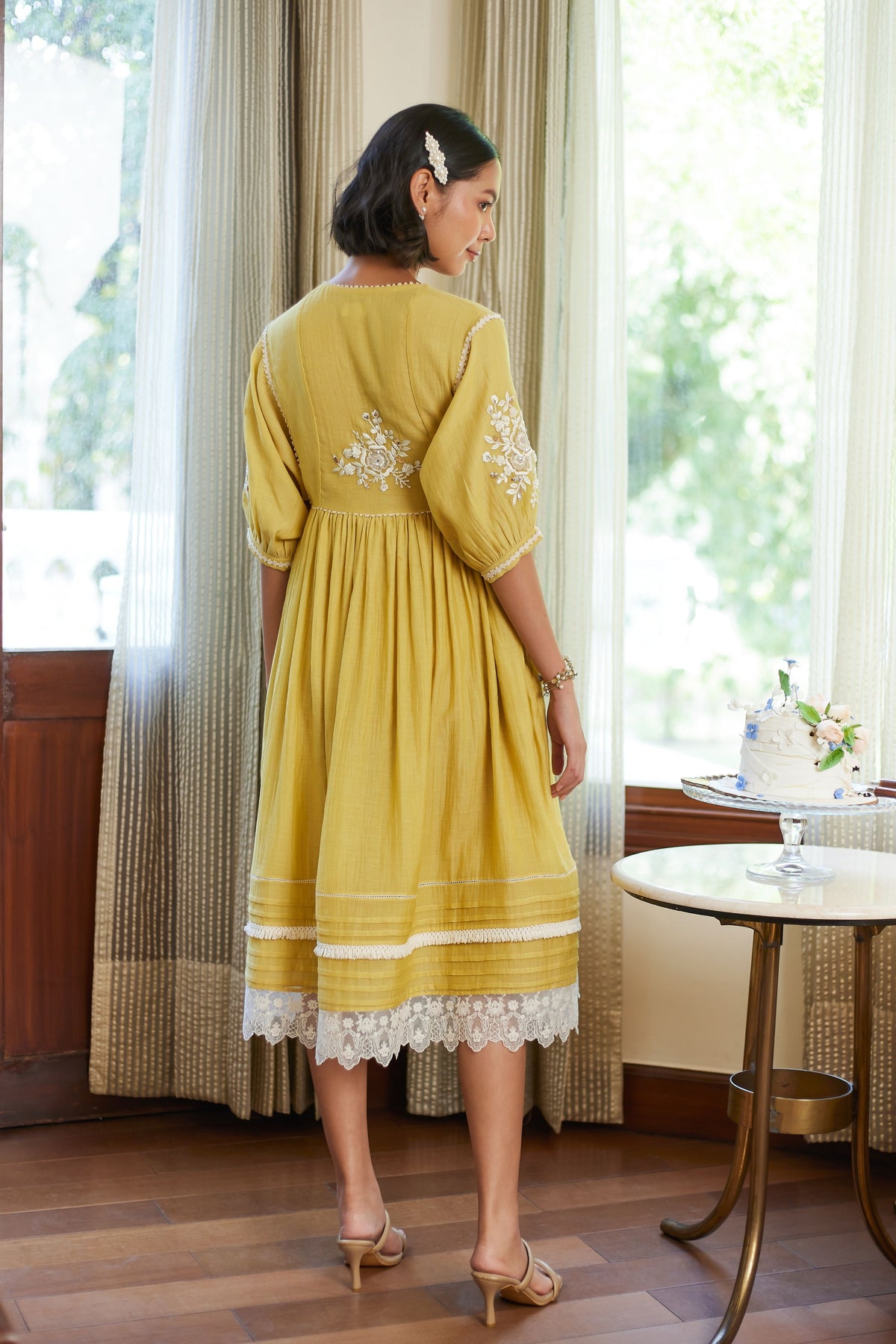 Yellow Old Rose Dress