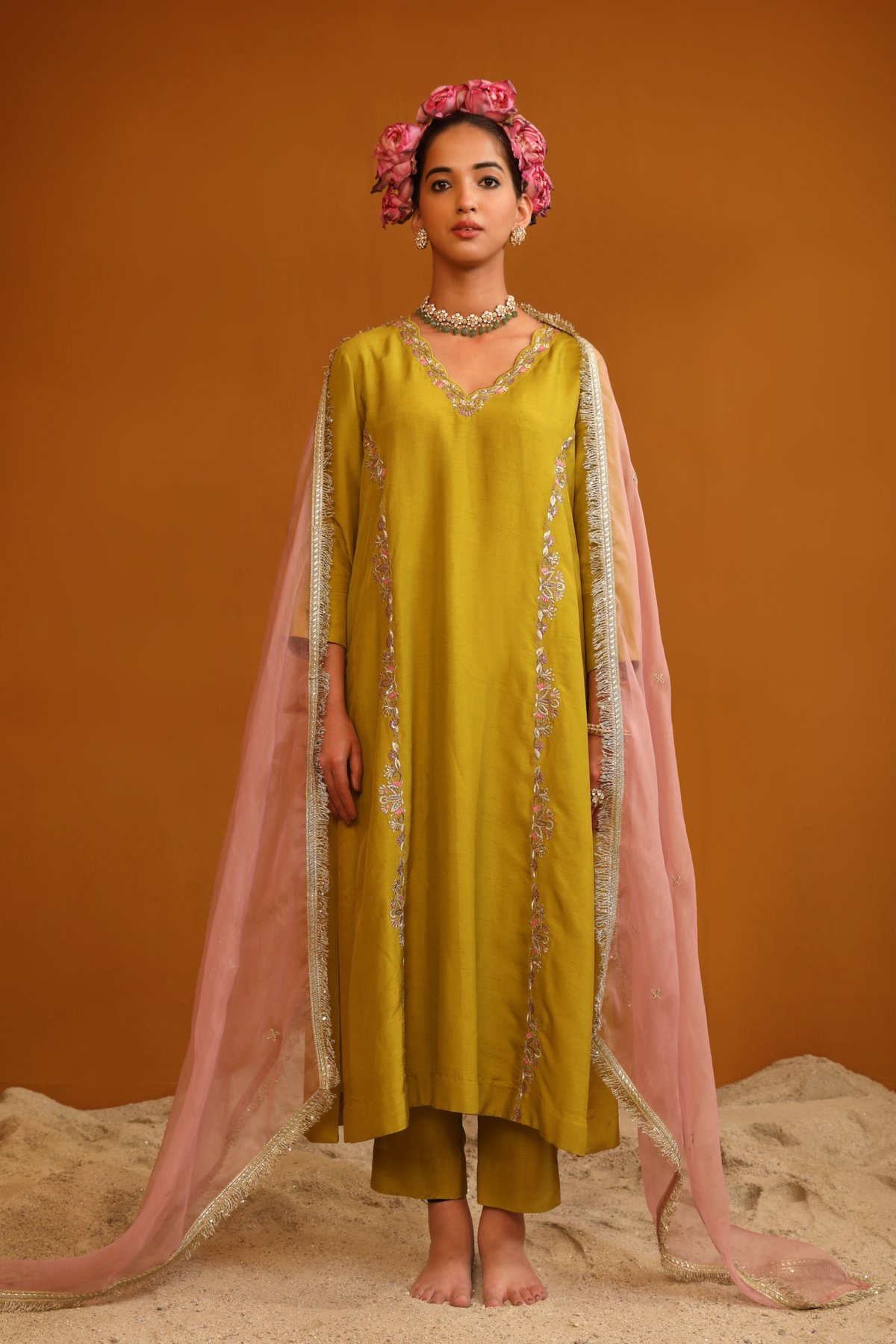 Firoza Pear Green Kurta Set