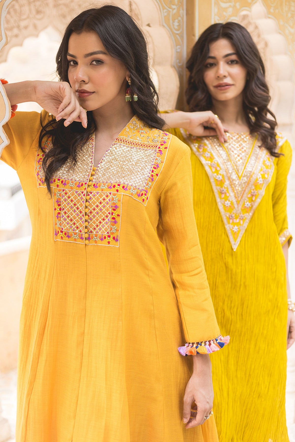 Mango Yellow Anarkali Set