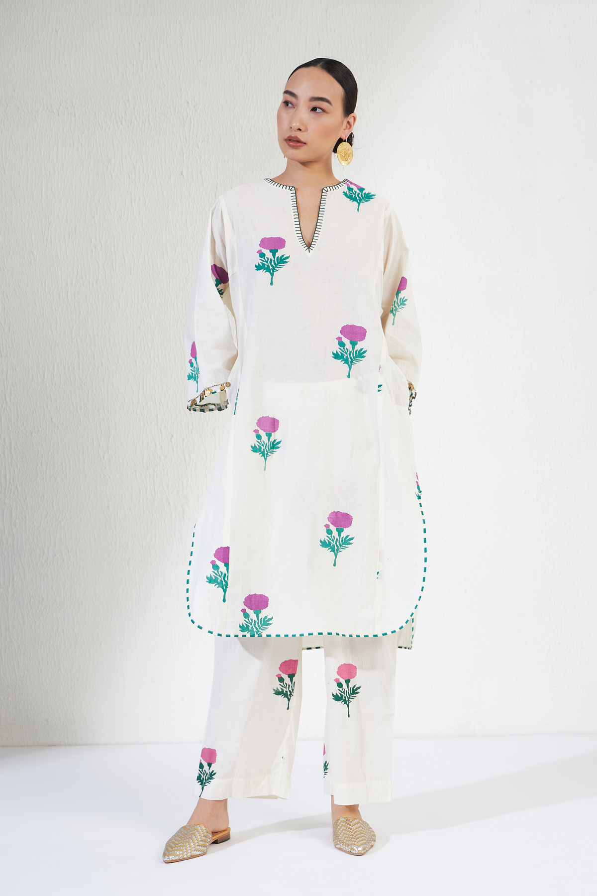 White Gulnar Kurta Set