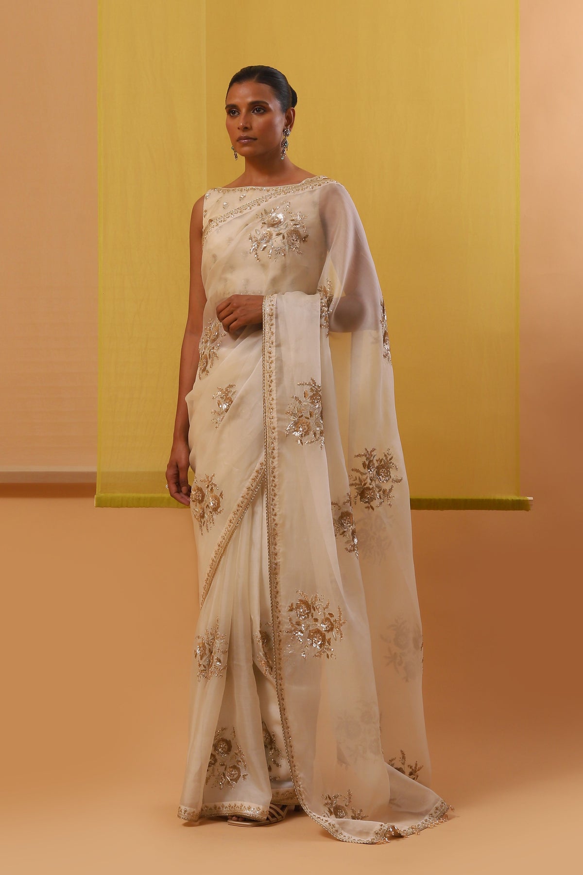 Offwhite Fabia Saree Set