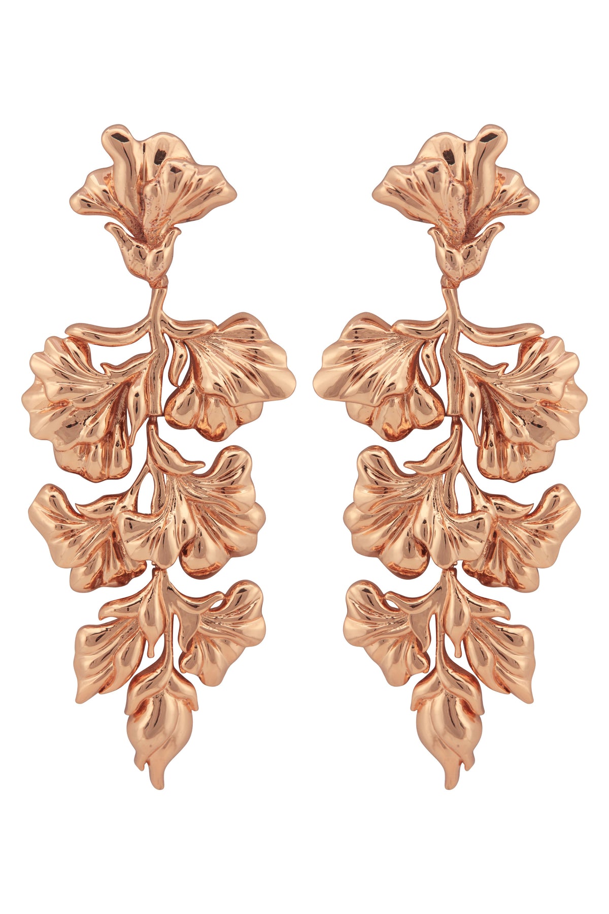 Rose gold flos earrings