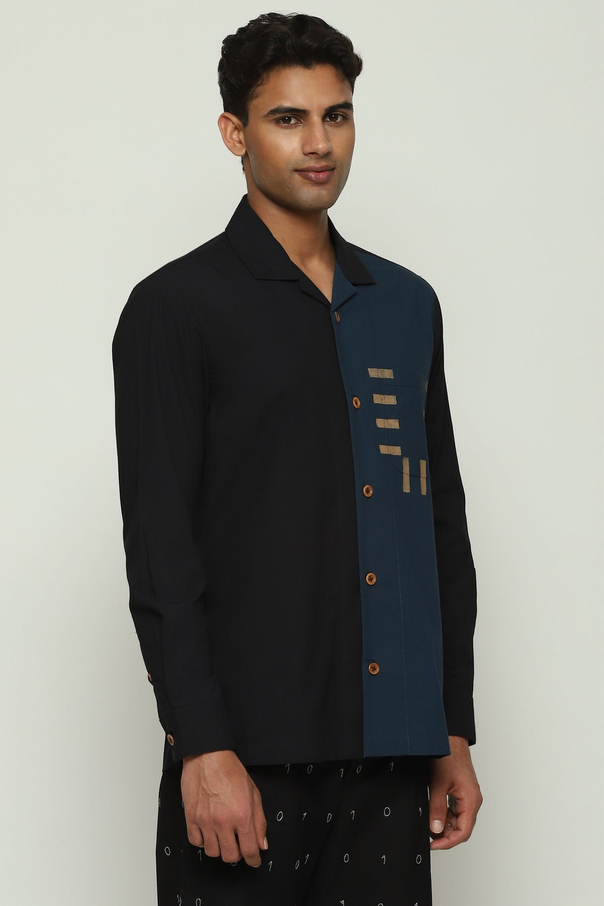 Black Blockprint Shirt