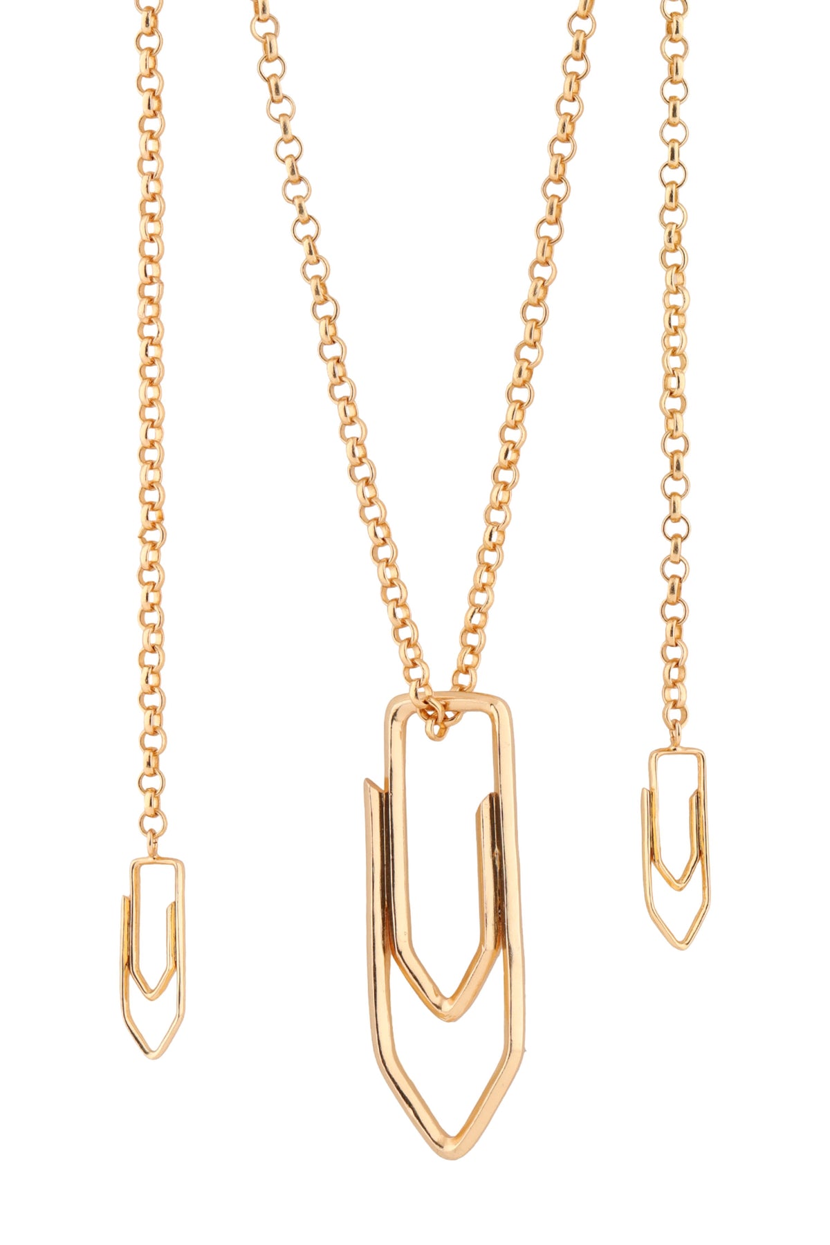 Golden Paper Clip Lasso Necklace