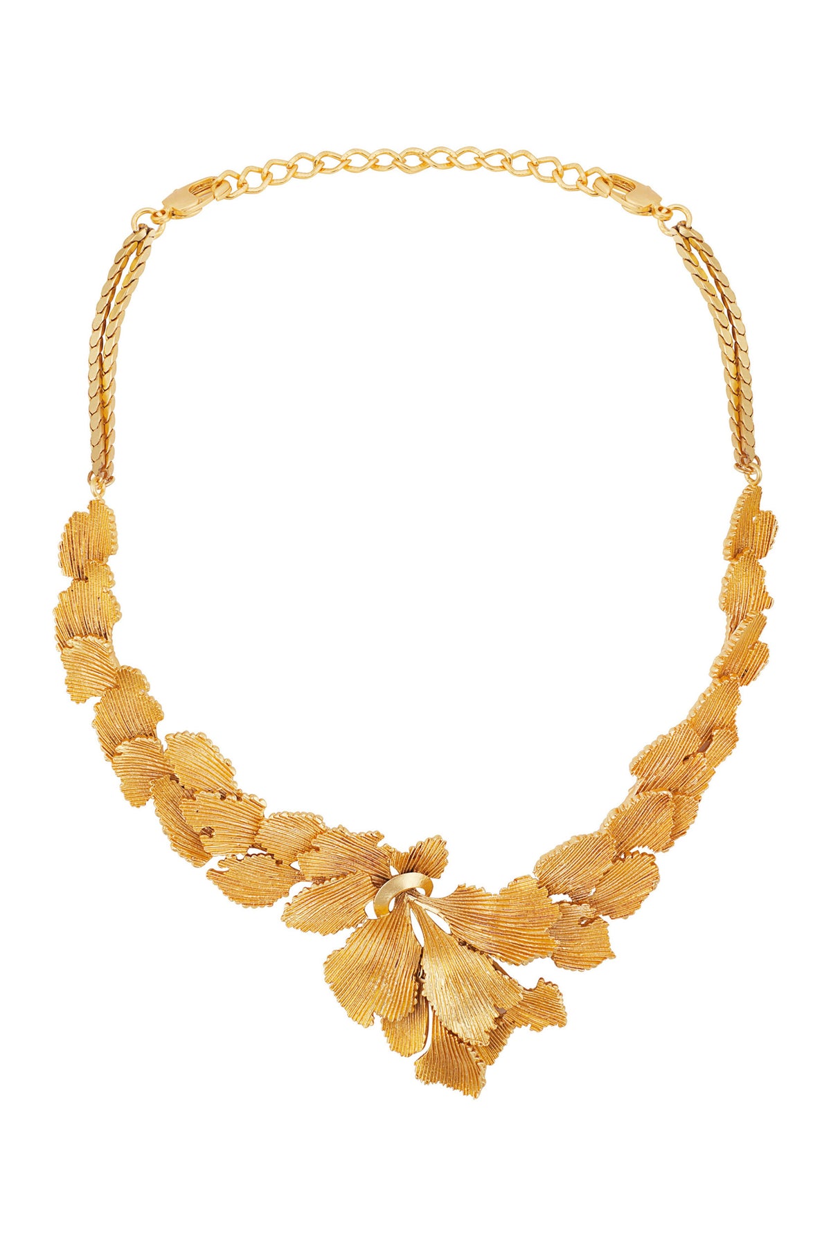 Matte gold floresco necklace