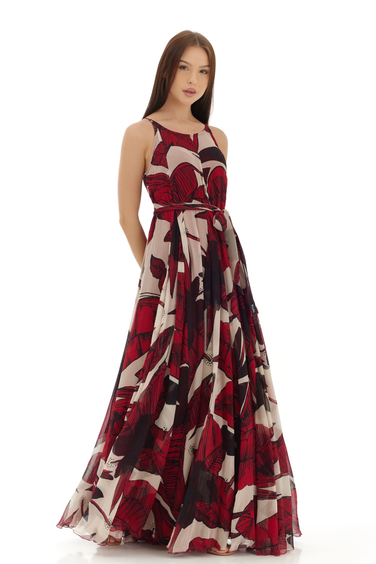 Offwhite and Red Long Dress