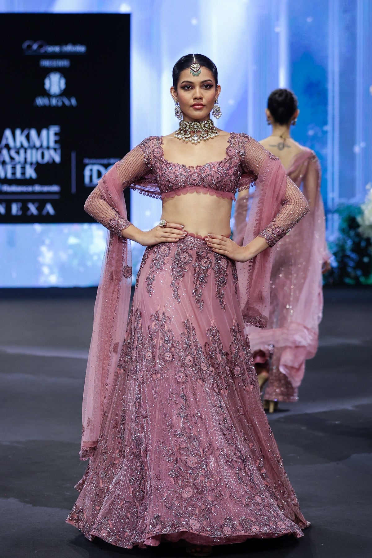 Dusty Onion Pink Lehenga Set