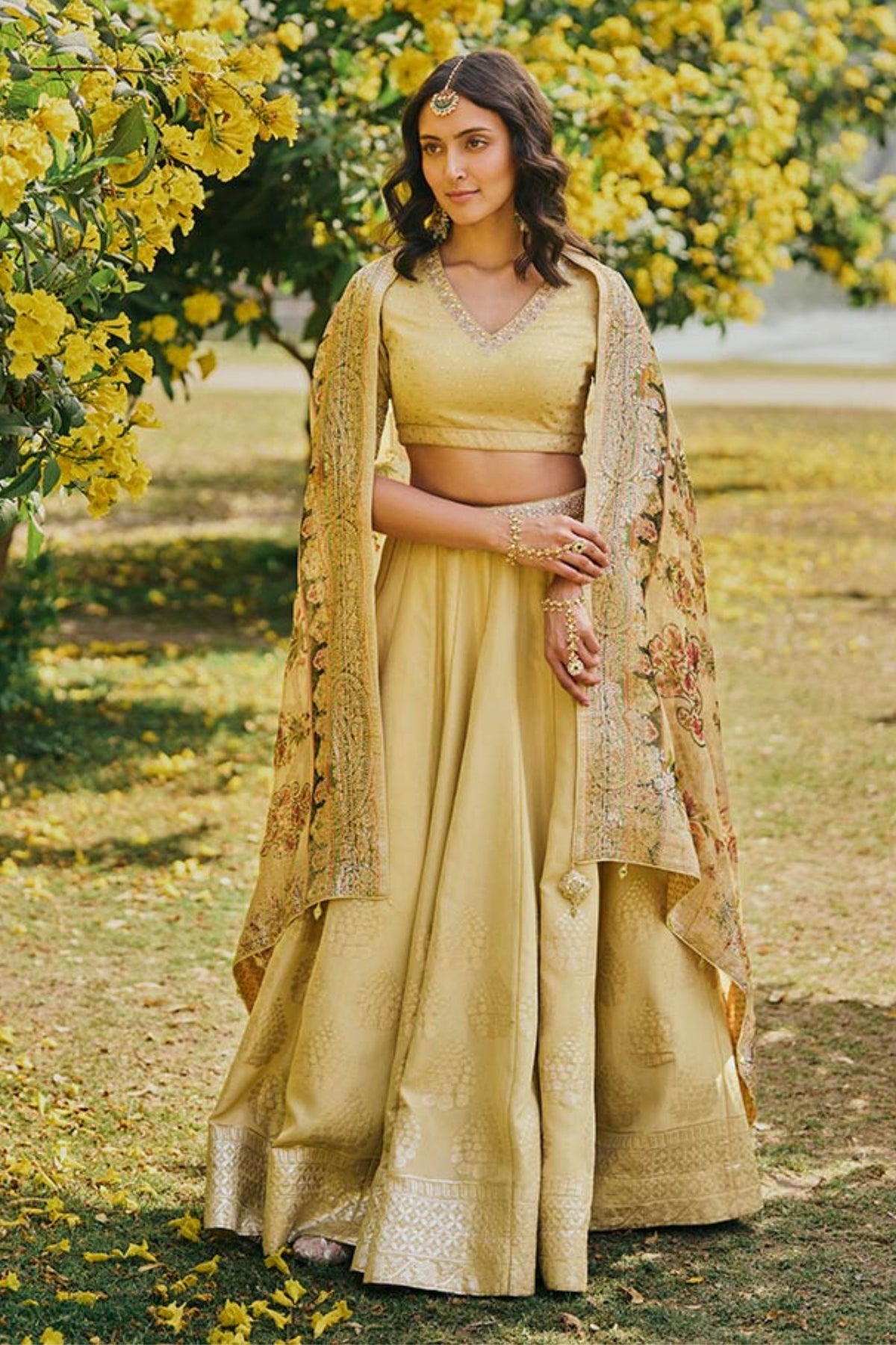 Dua Lehenga Set In Yellow