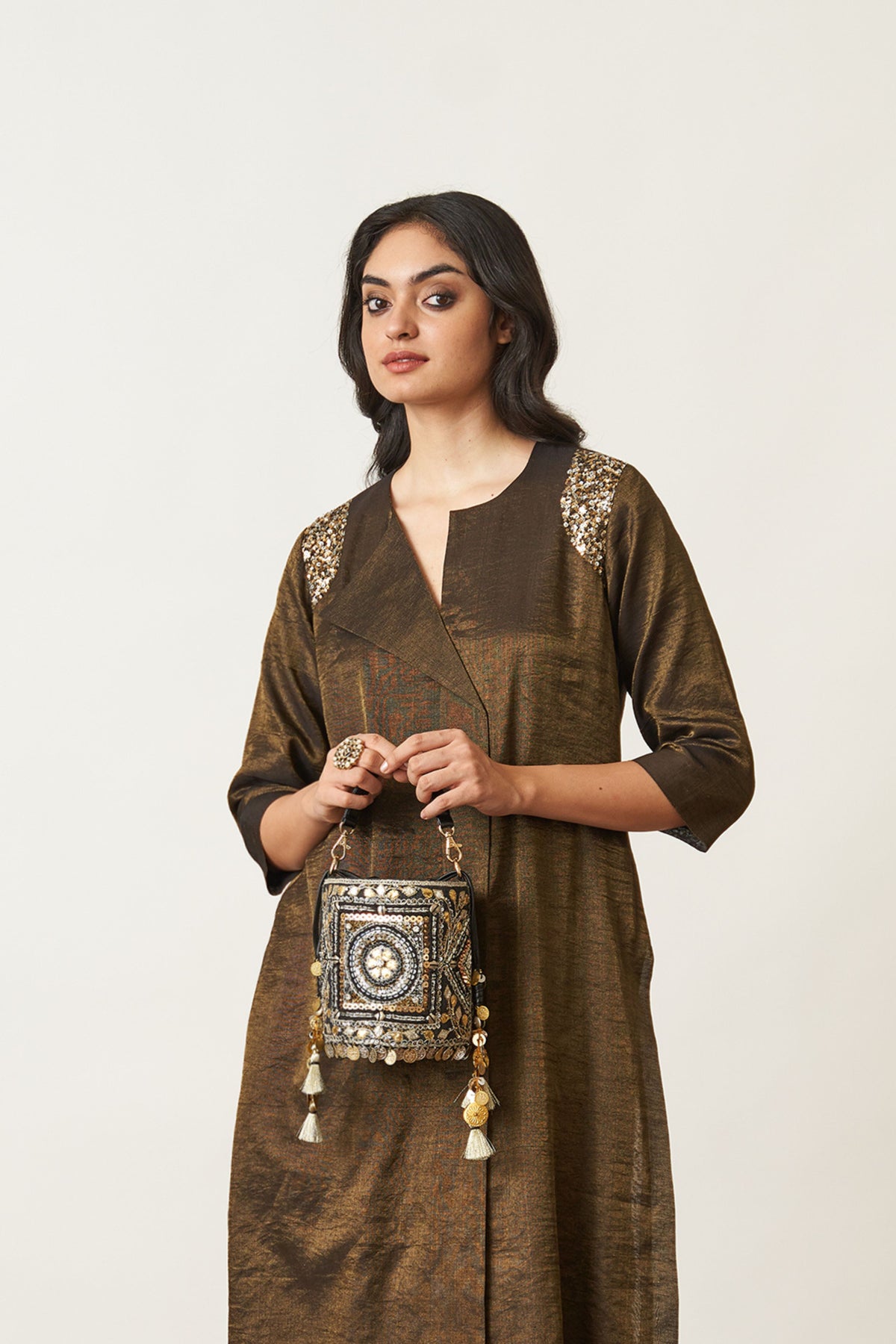 Black and Gold Kurta