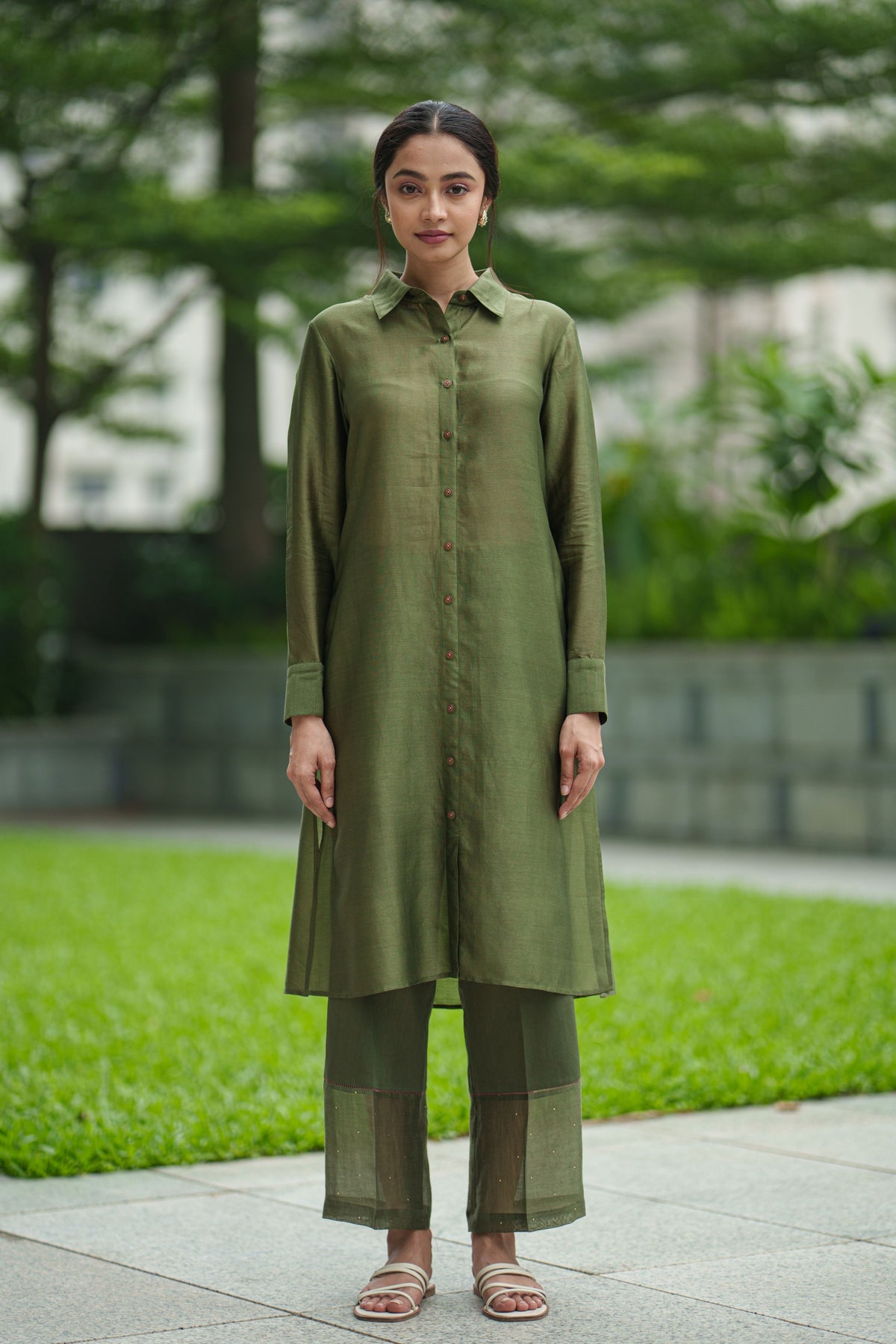 Underlayer Olive Kurta With Pants