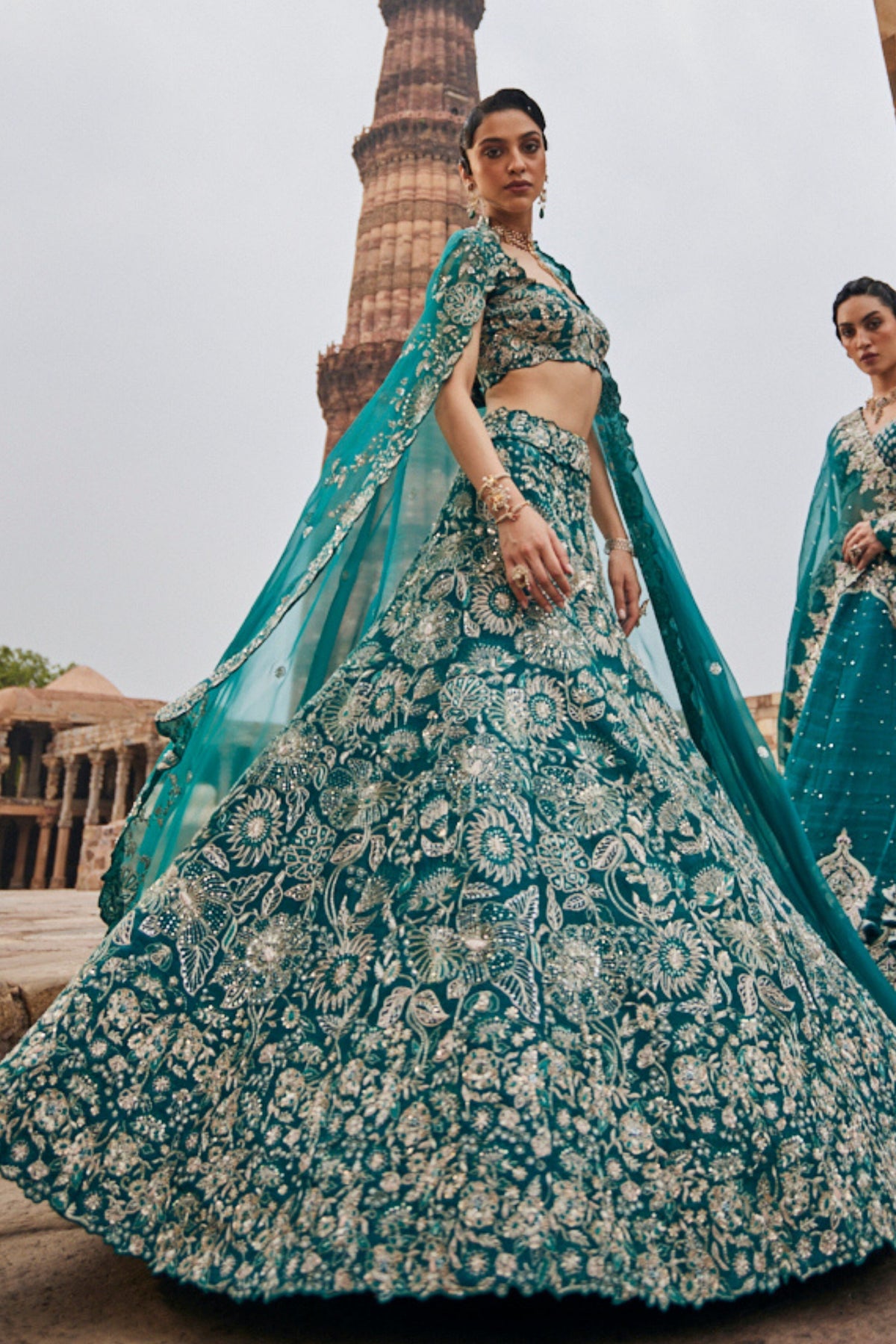 Turquoise Bridal Lehenga Set