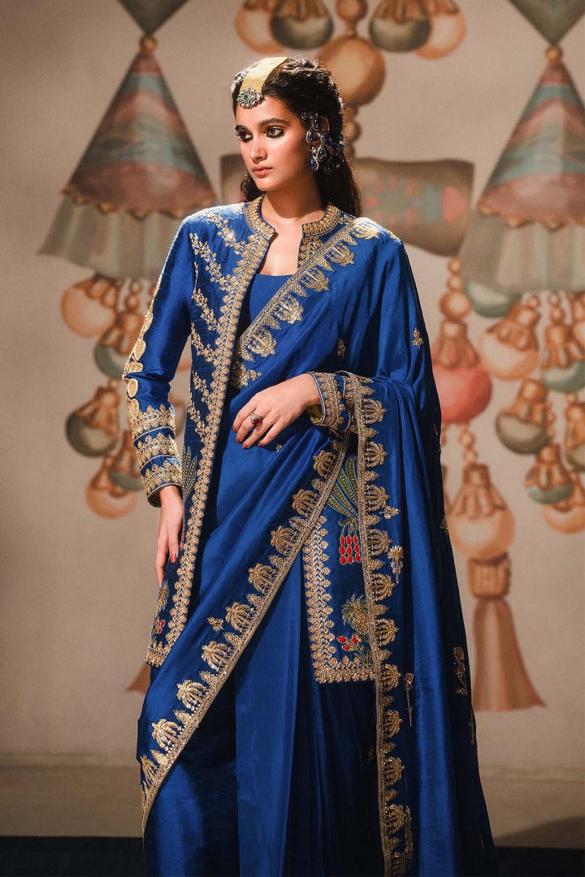 The Neel Bahar Saree With Jacket