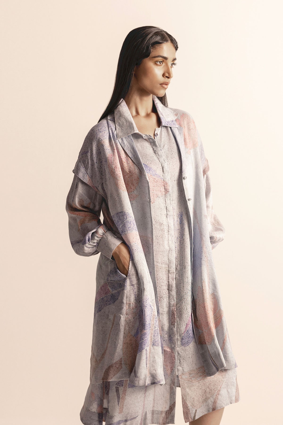 Lotus Pond Layered Shirt Dress