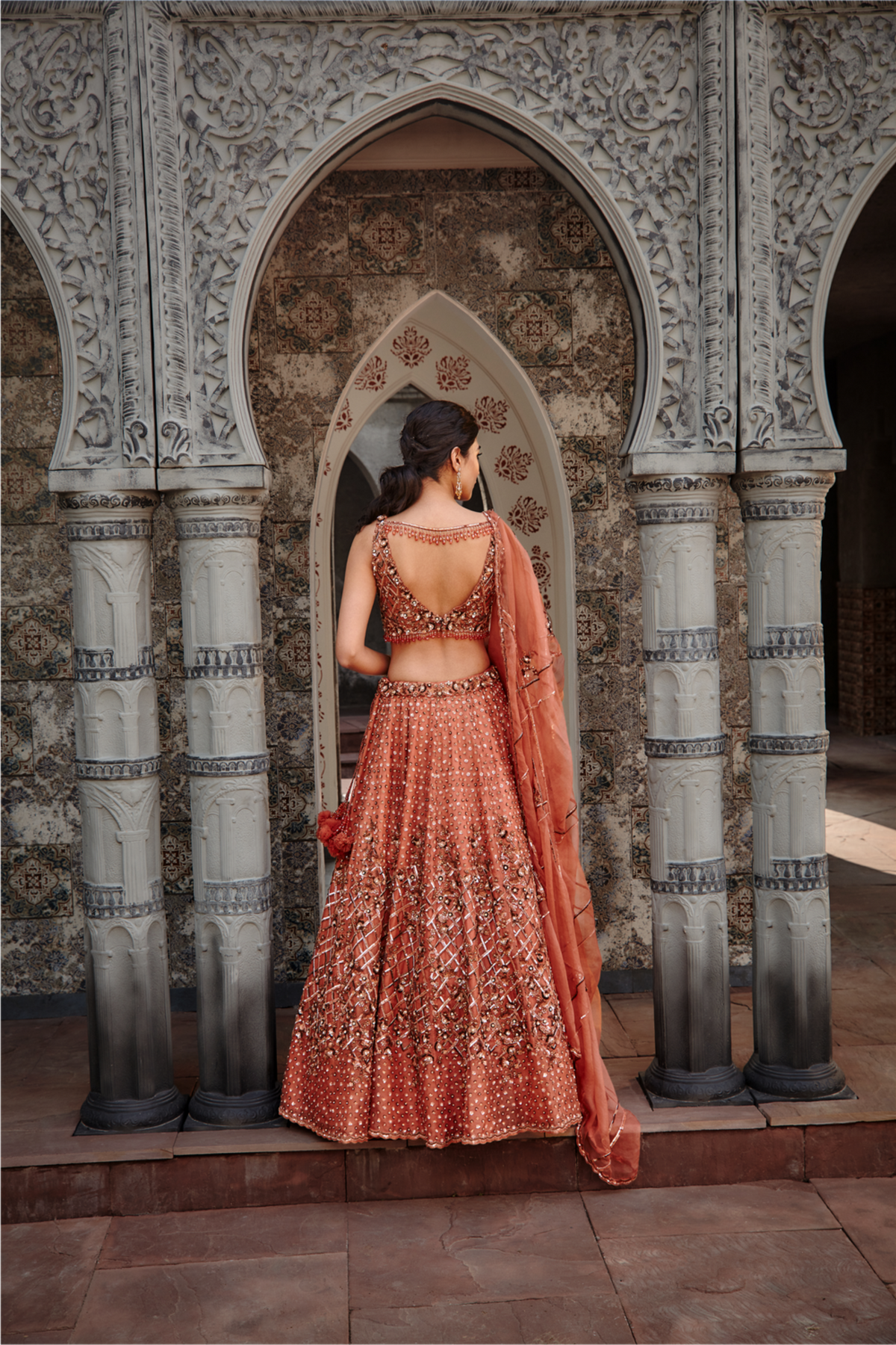 Copper Lehenga Choli Set