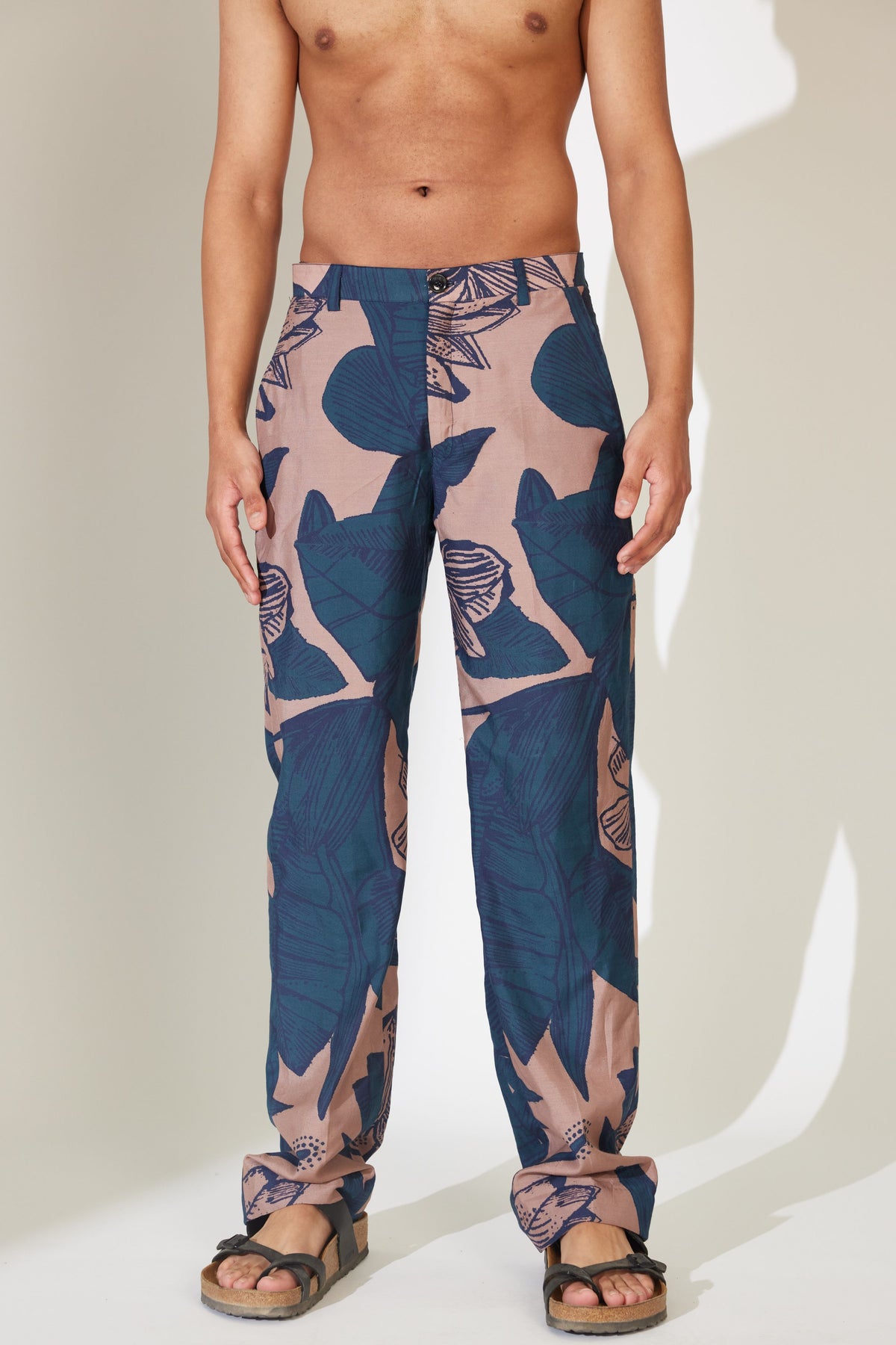 Orange and Blue Floral Pant