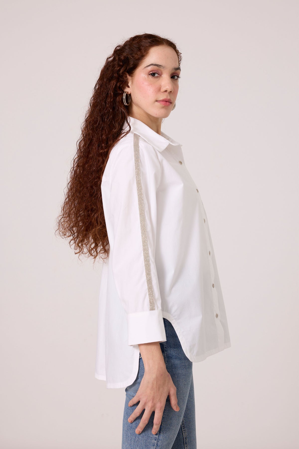 Emille Applique Bright White Shirt