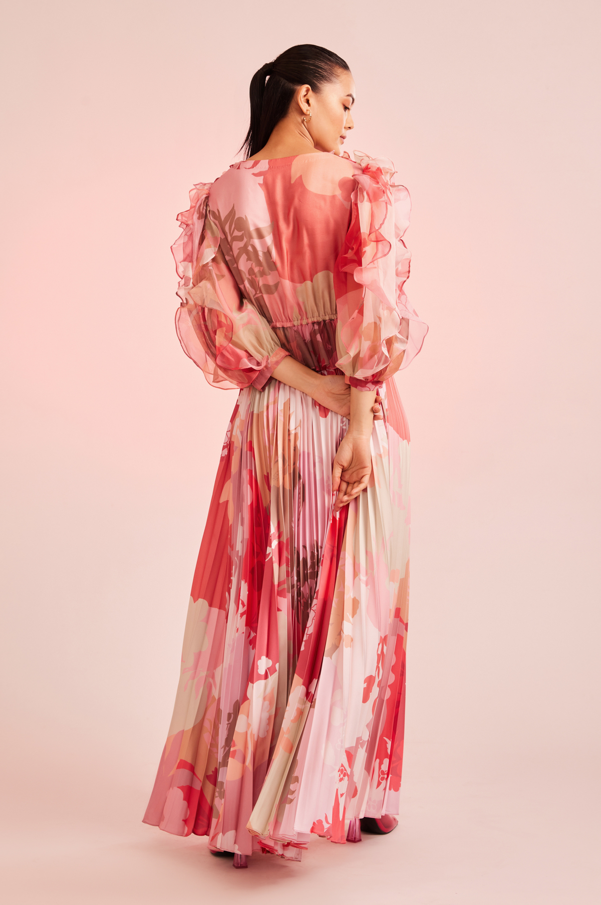 Flora Hand Embellished Fit and Flare Maxi Dress