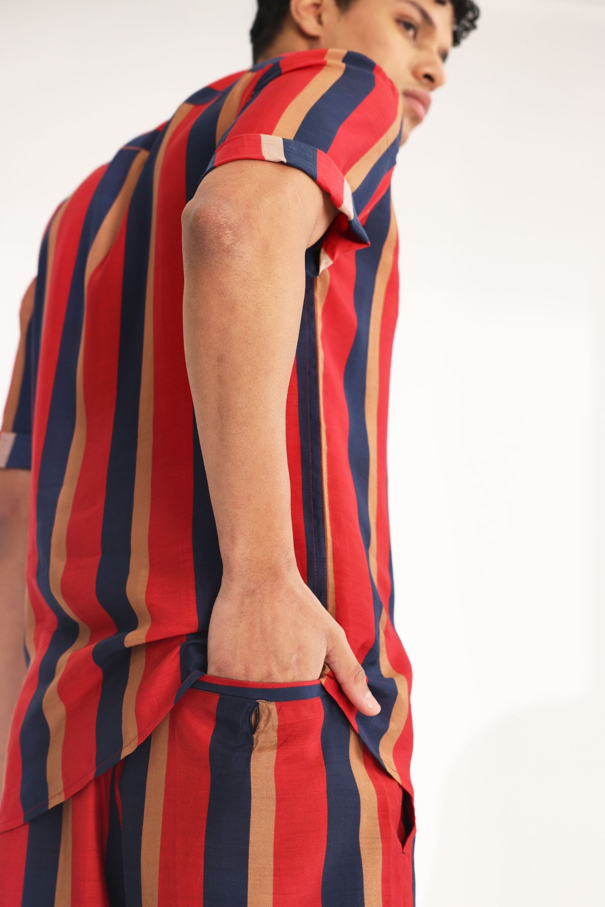 Red and Blue Stripe Shorts