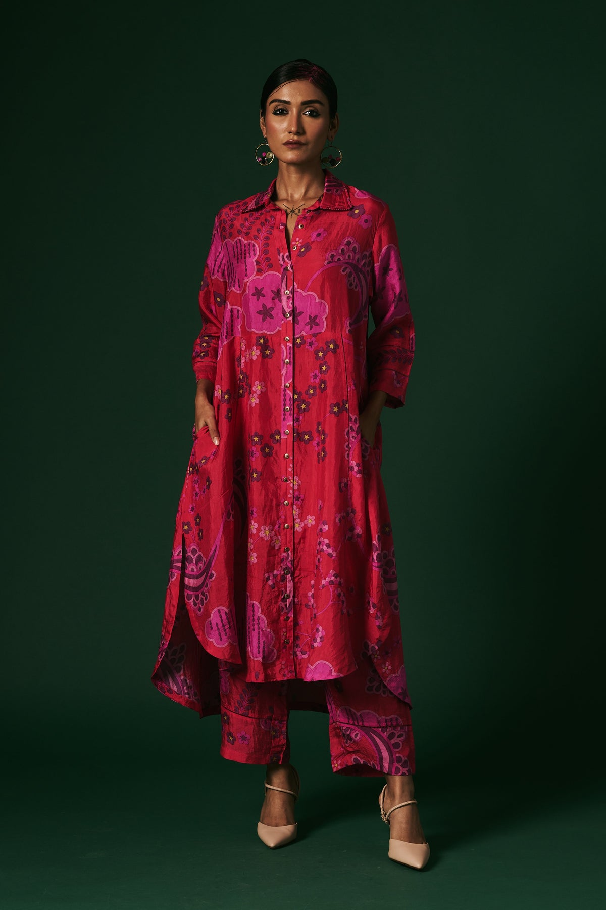 Kurta Set in Deep Pink