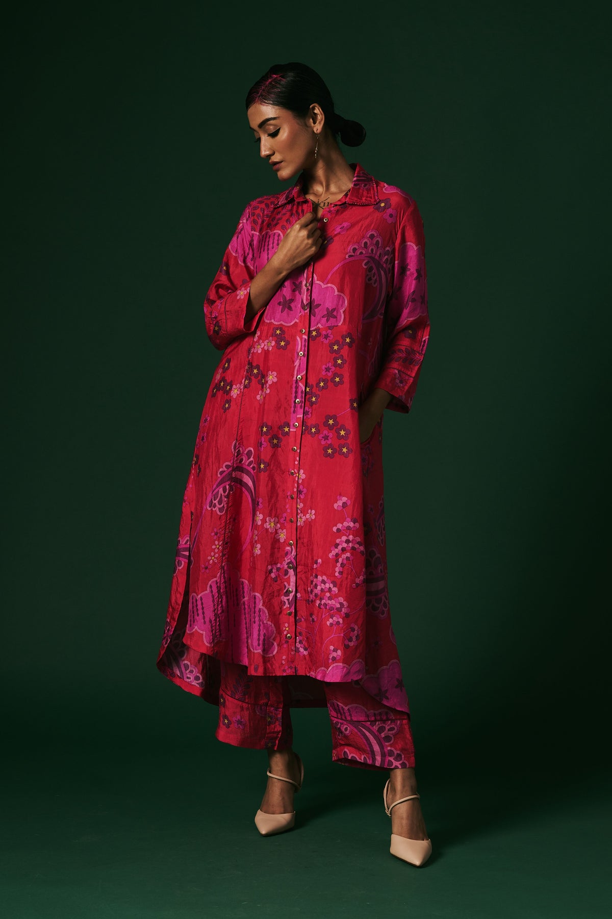 Kurta Set in Deep Pink