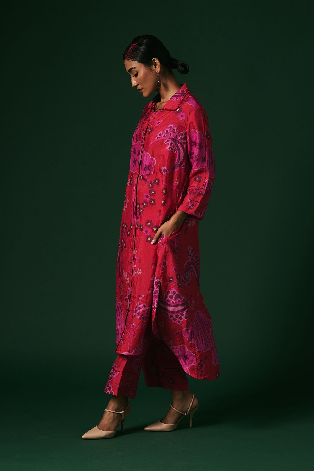 Kurta Set in Deep Pink