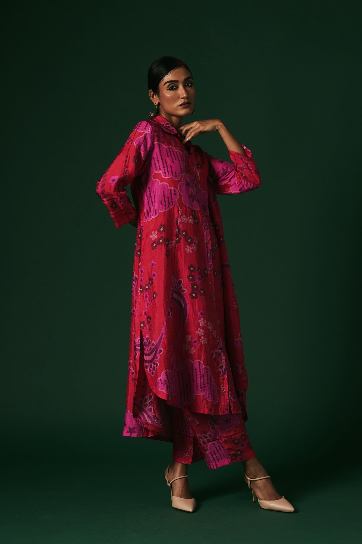 Kurta Set in Deep Pink