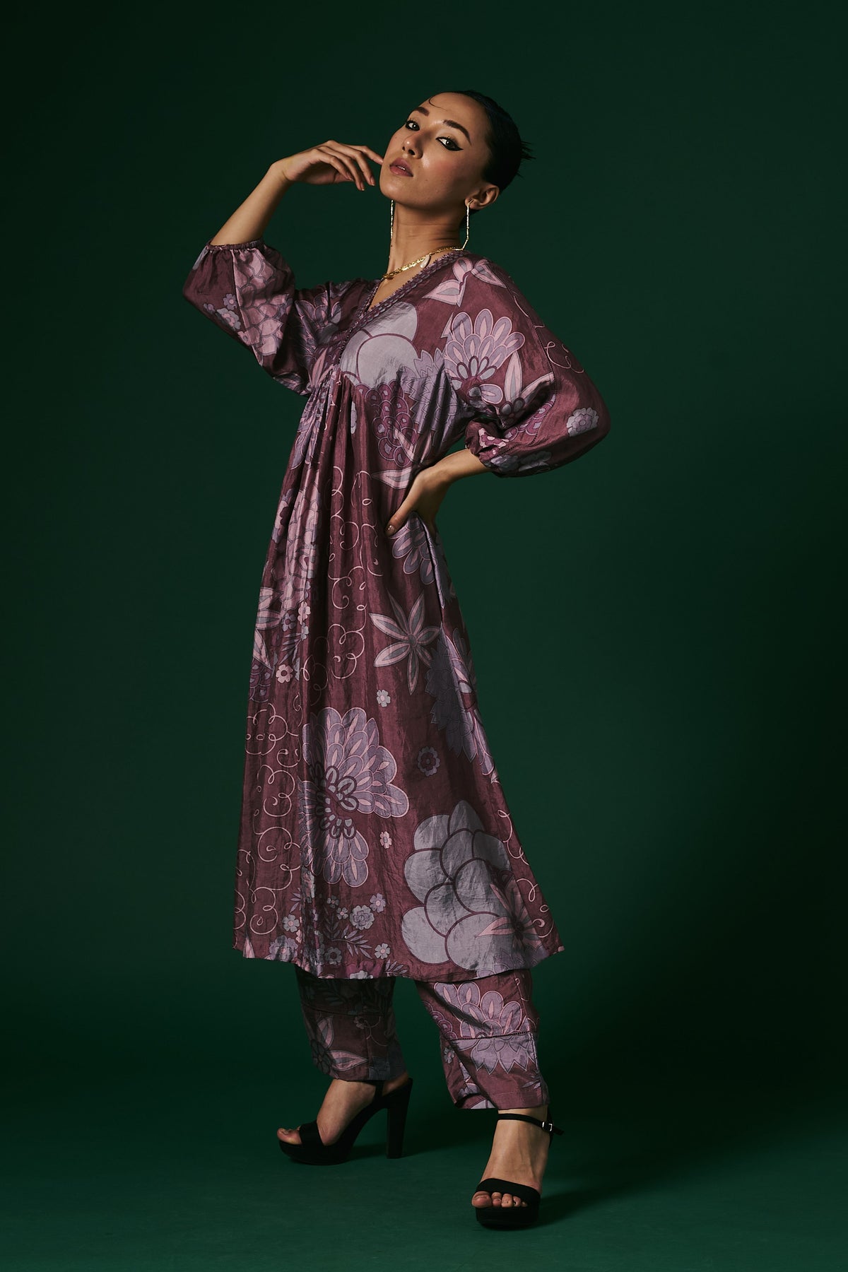 Kurta Set in Deep Onion Pink