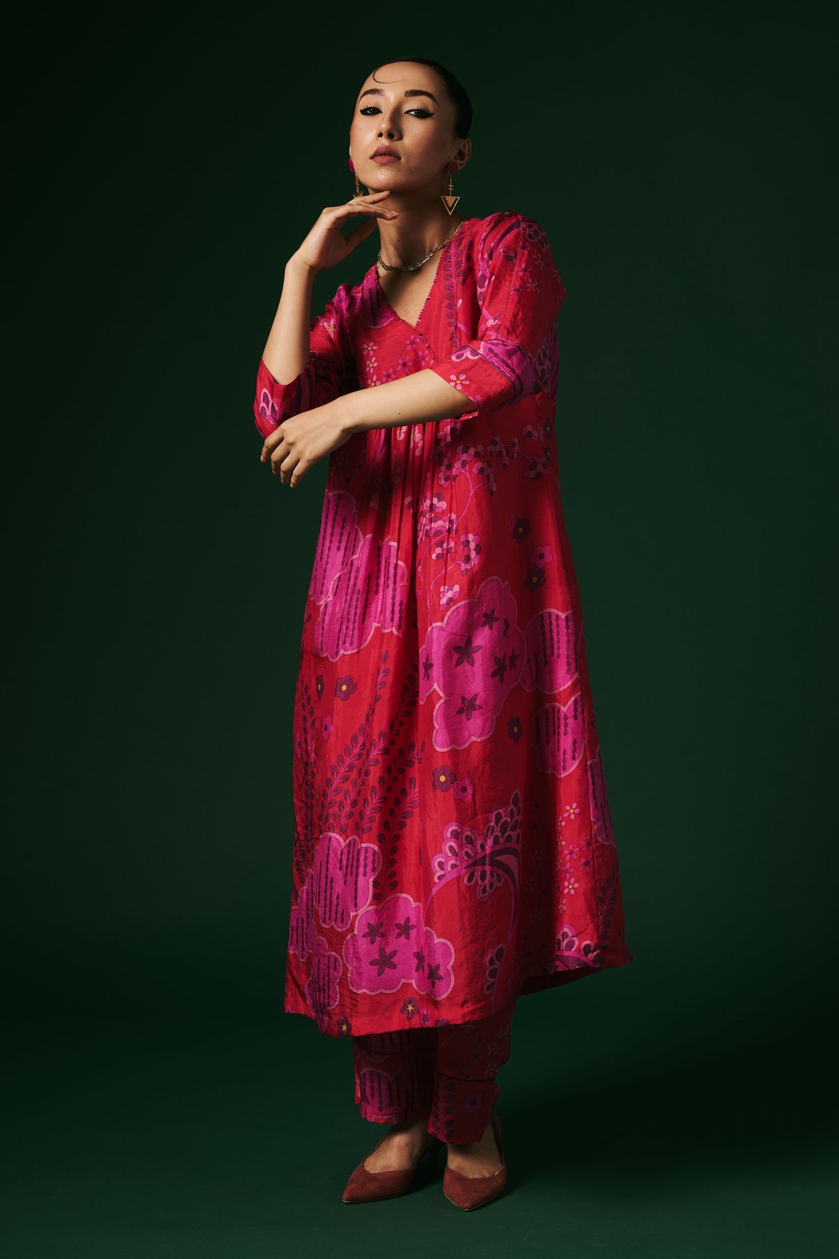 Deep Pink Kurta Set