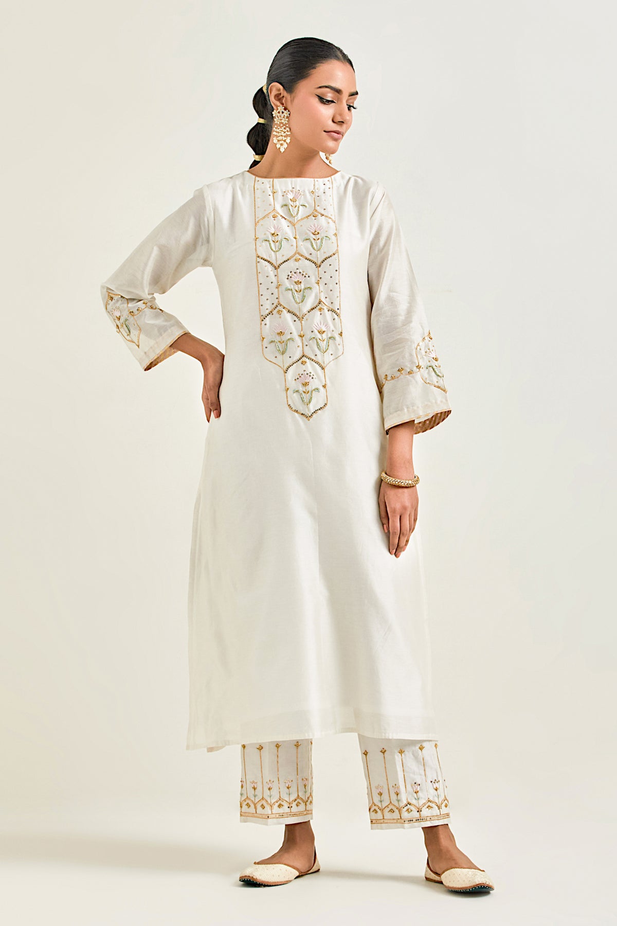 Off White Classic Kurta Set