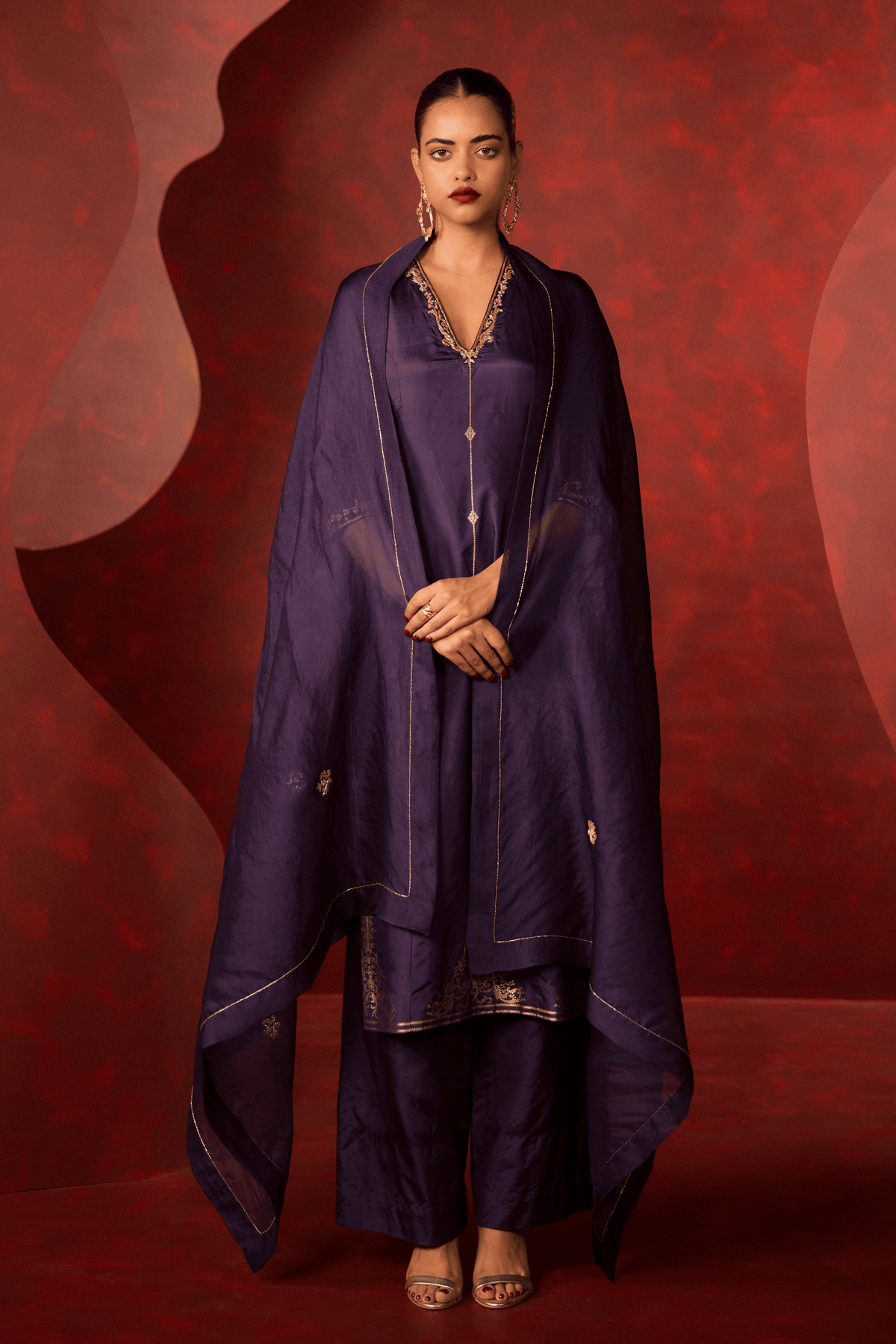 Endless Love Kurta Set in Navy