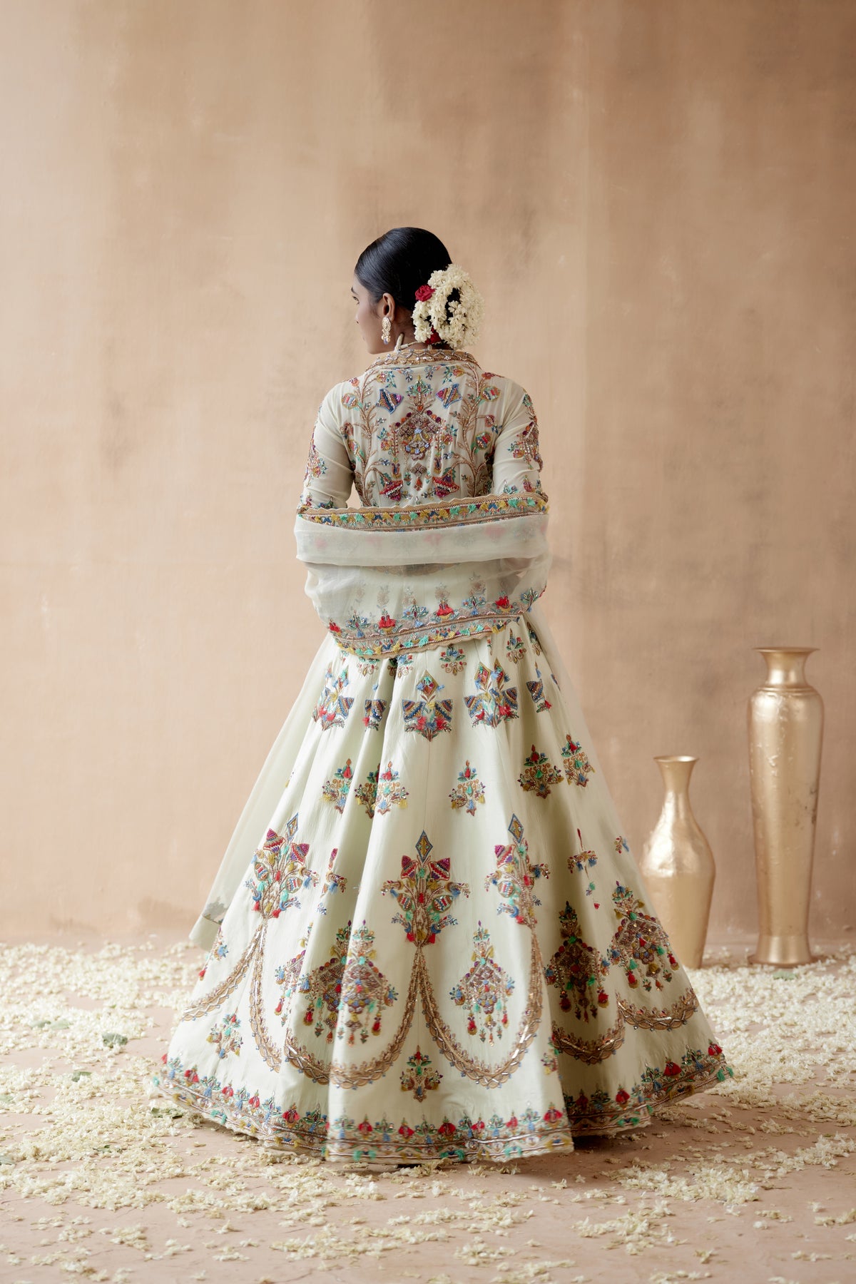 Mint Green Embroidery Lehenga Set