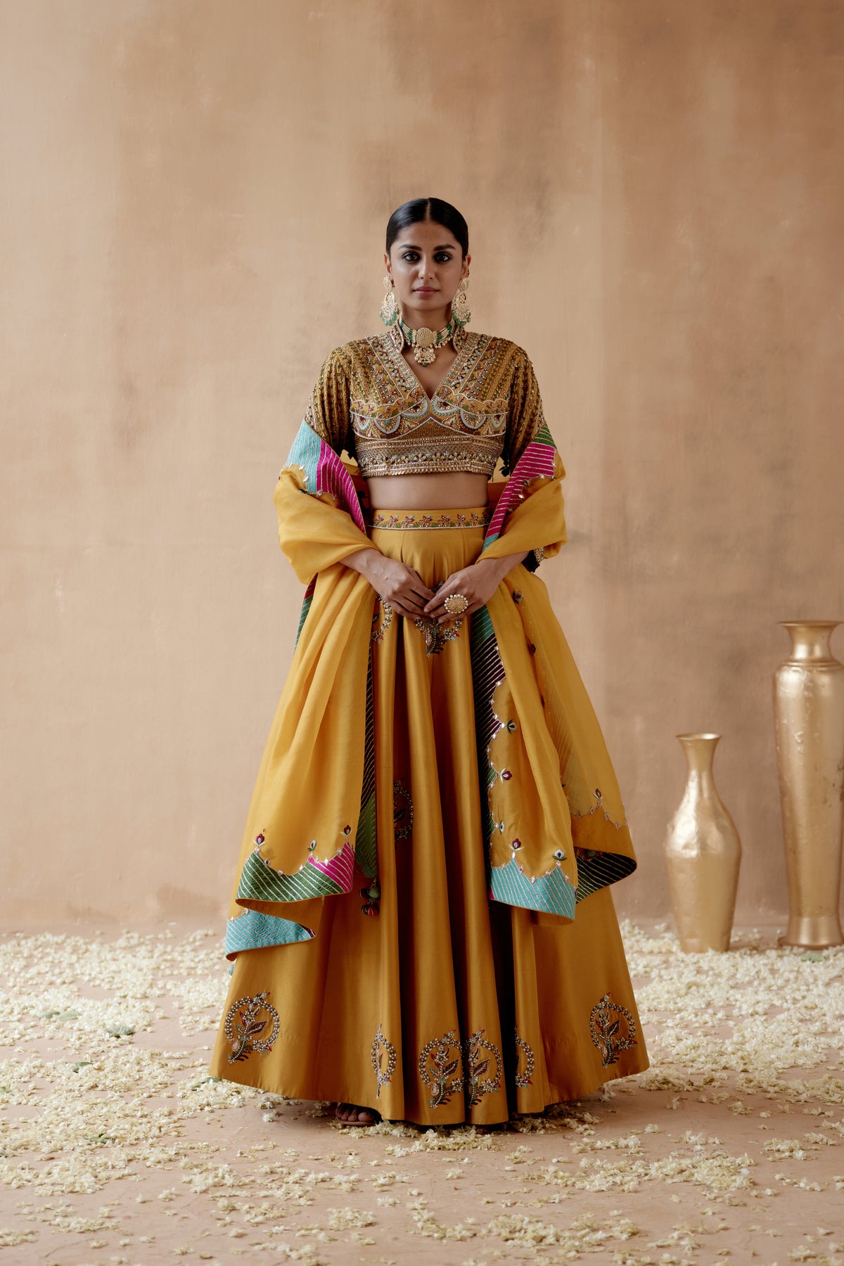 Mustard Lehenga Set