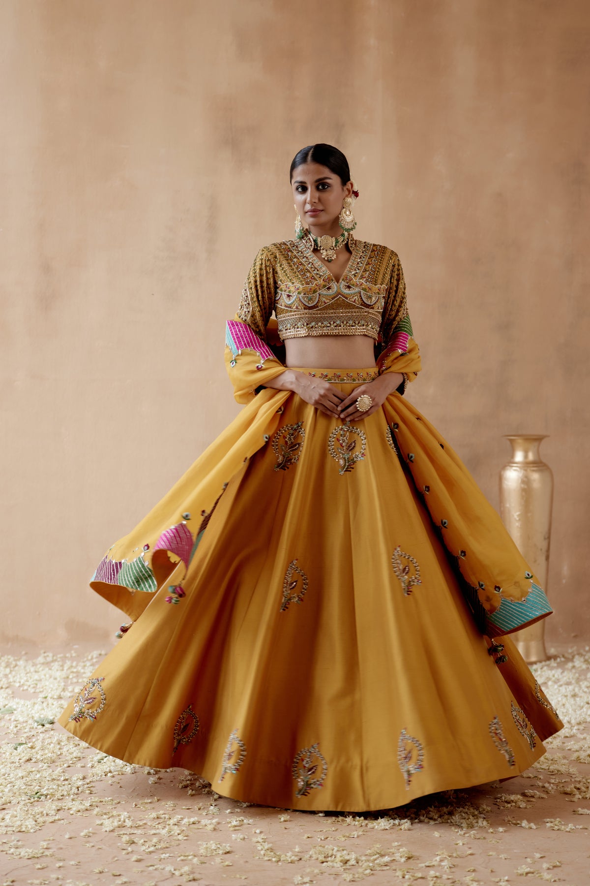 Mustard Lehenga Set