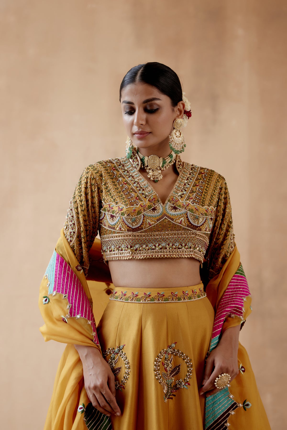 Mustard Lehenga Set