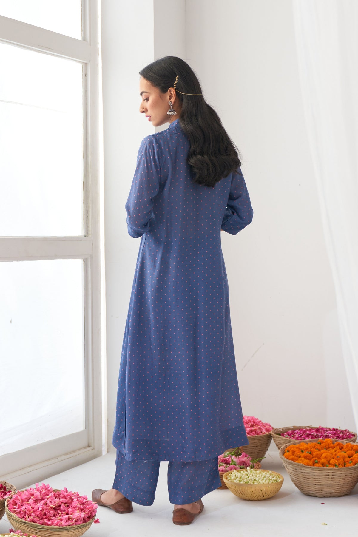 Blue Peony Kurta Set