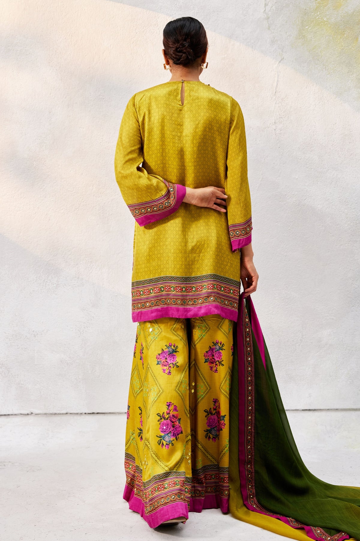 Ochre Yellow Sharara Set