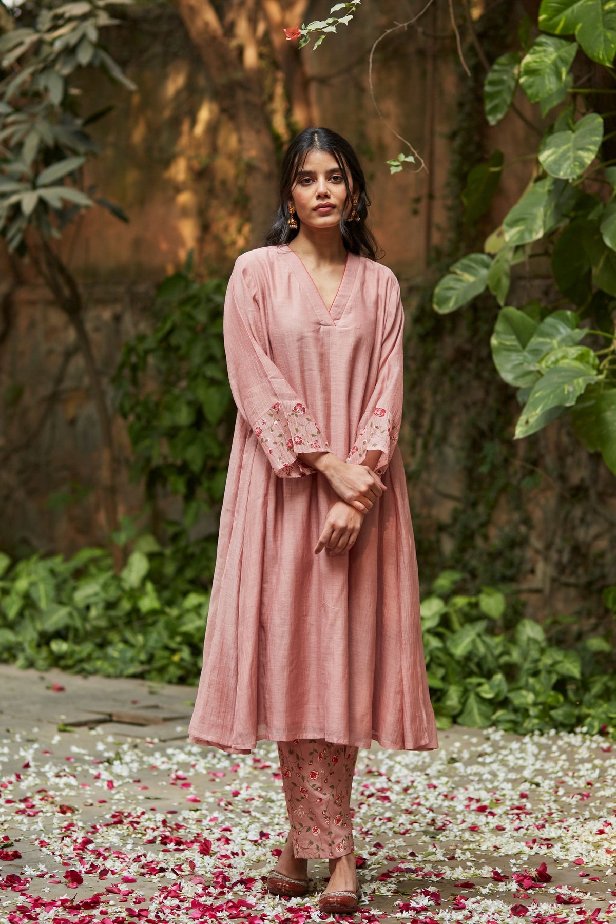 Hand Block Print Pink Kurta Set