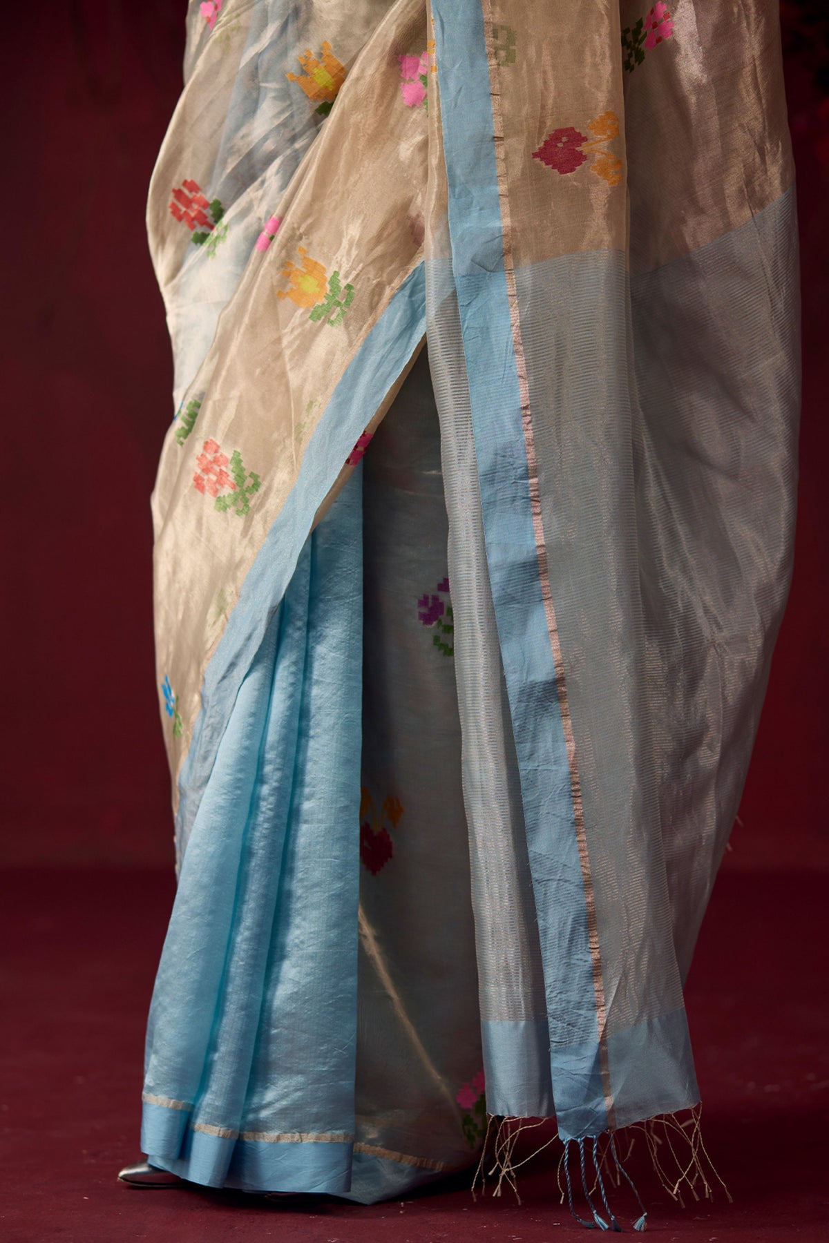 Tranquility Ice Blue Jamdani Saree