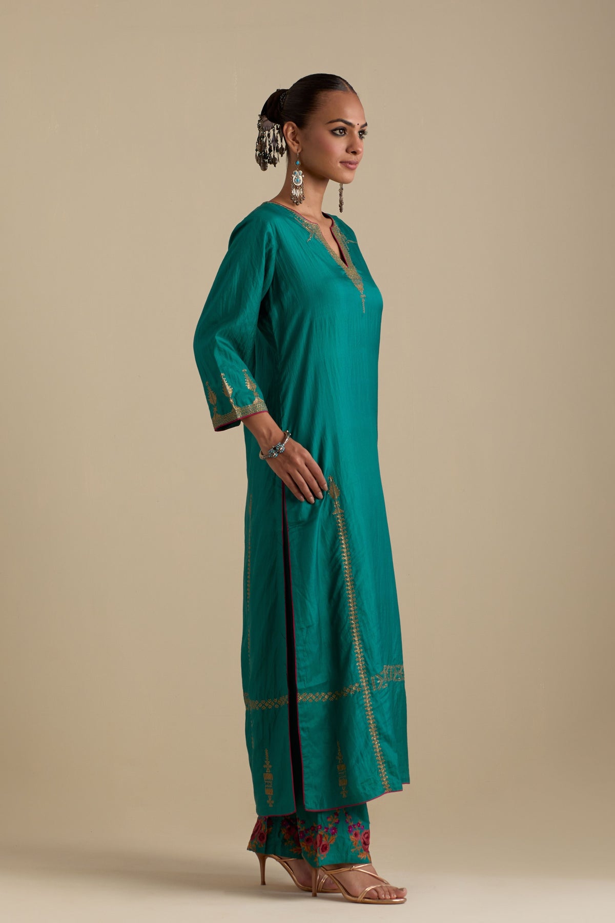 Persian Green Straight Kurta Set