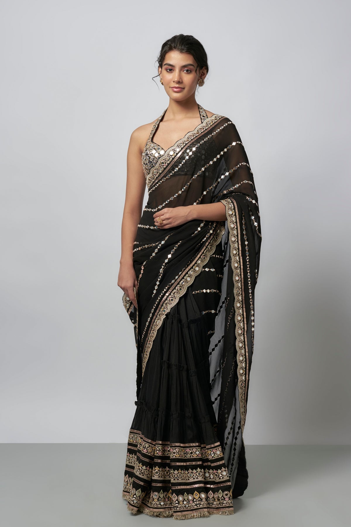 Black Aradhana Saree Set