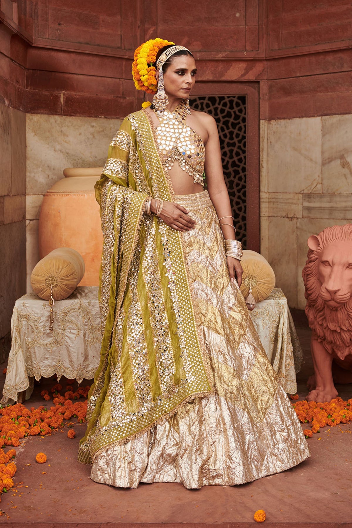 Chandi Sona Chevron Lampi Lehenga Set