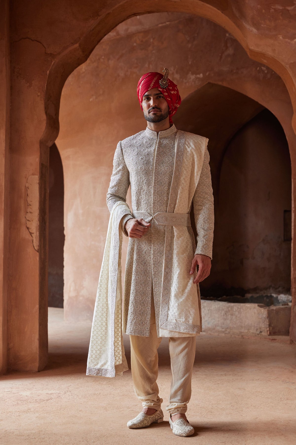 Ivory Sherwani Set