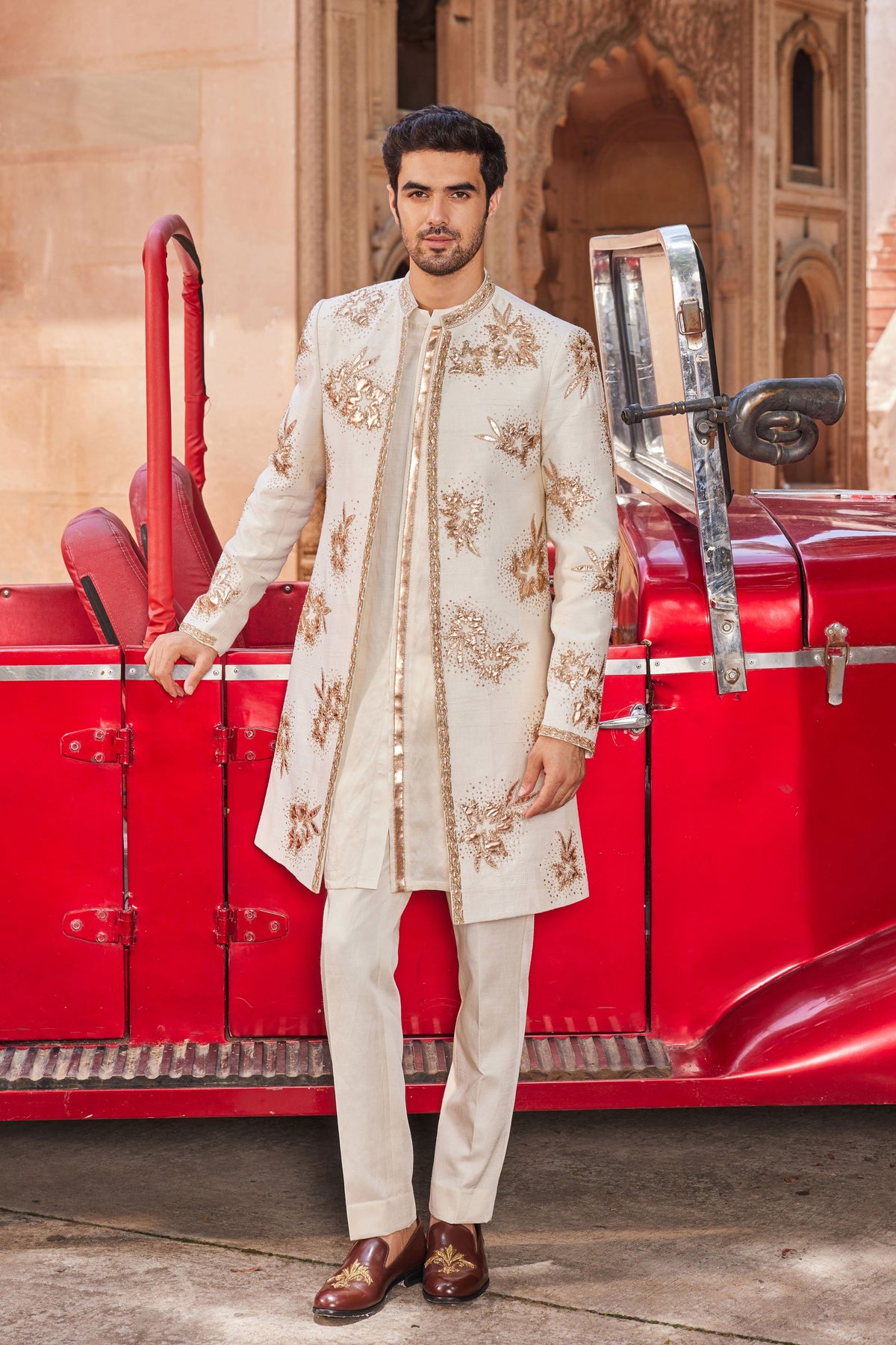 Shaheen Silk Sherwani Set