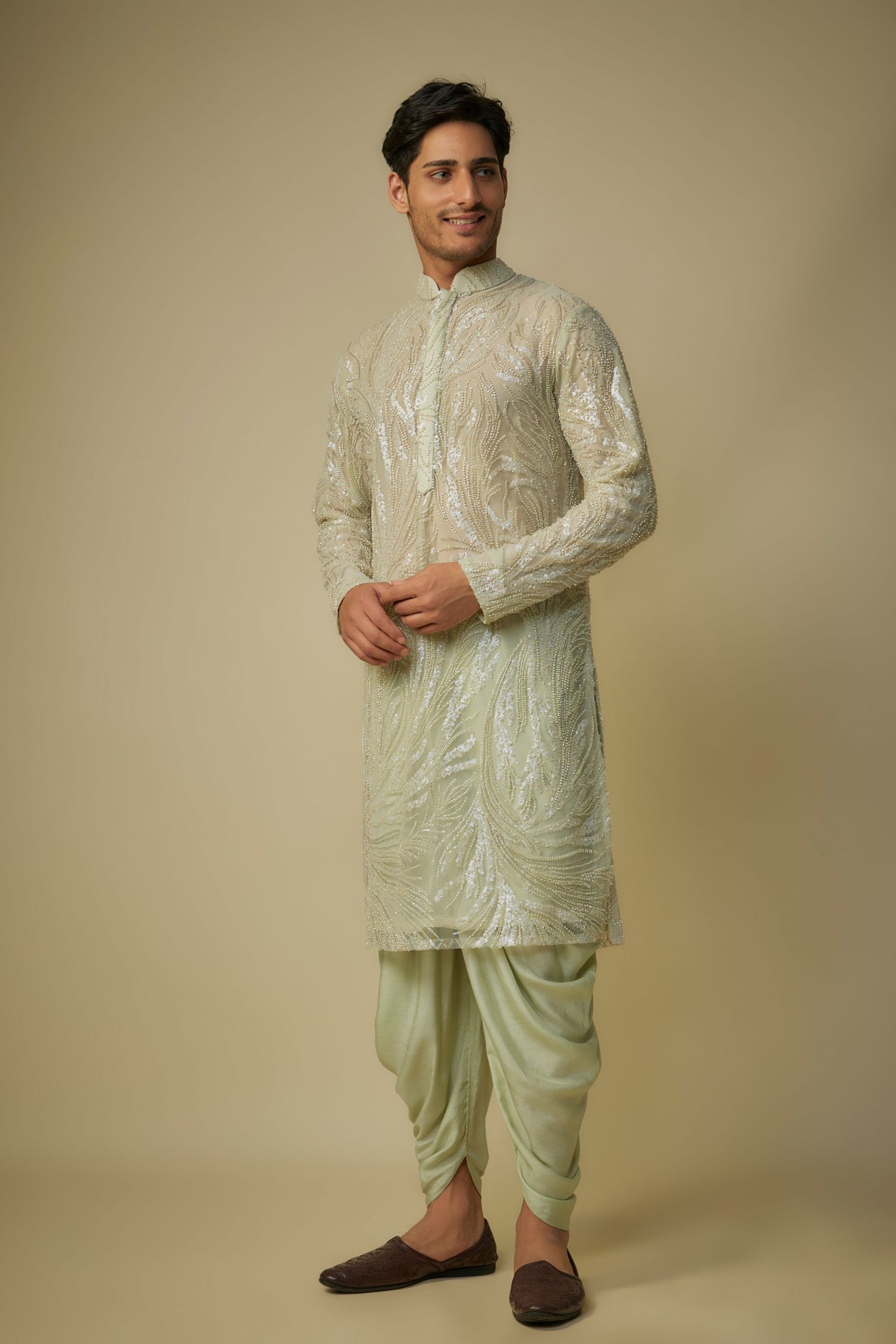 Sage Green Men Kurta Set