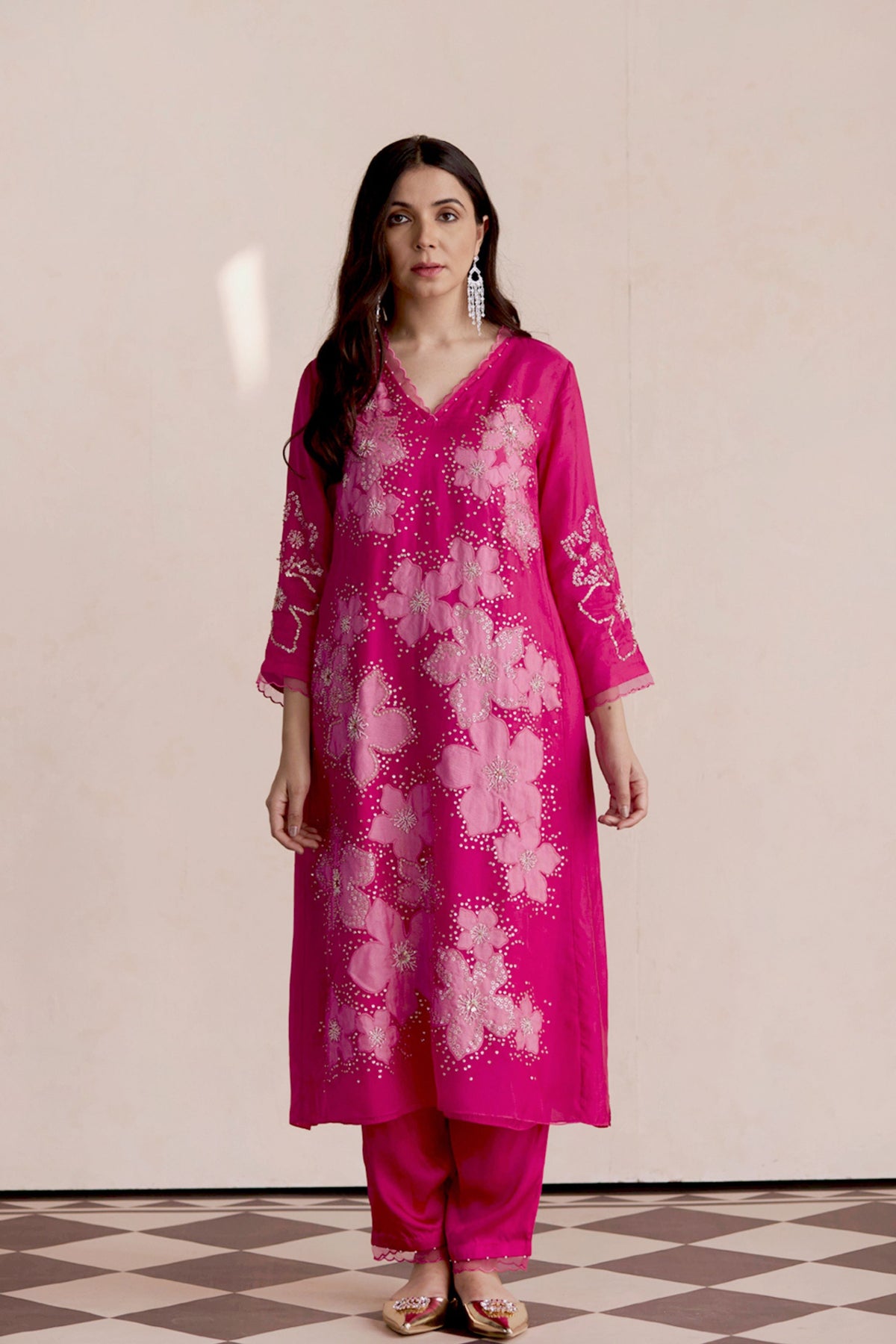 Hot Pink Kurta Set