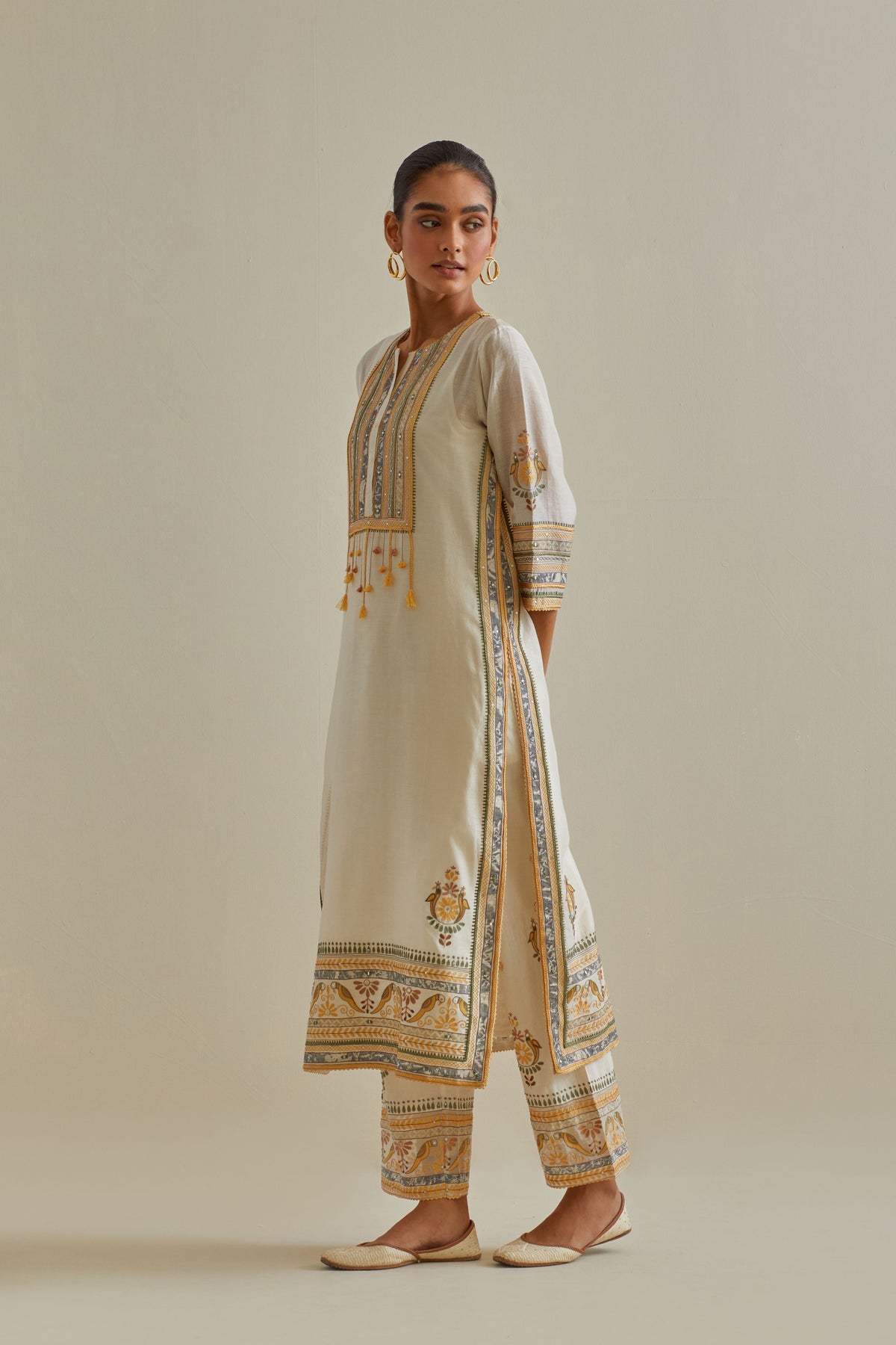 Yellow Patchwork Kurta Set