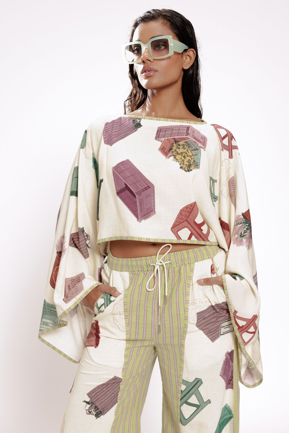 Kimono Sleeves Crop Top